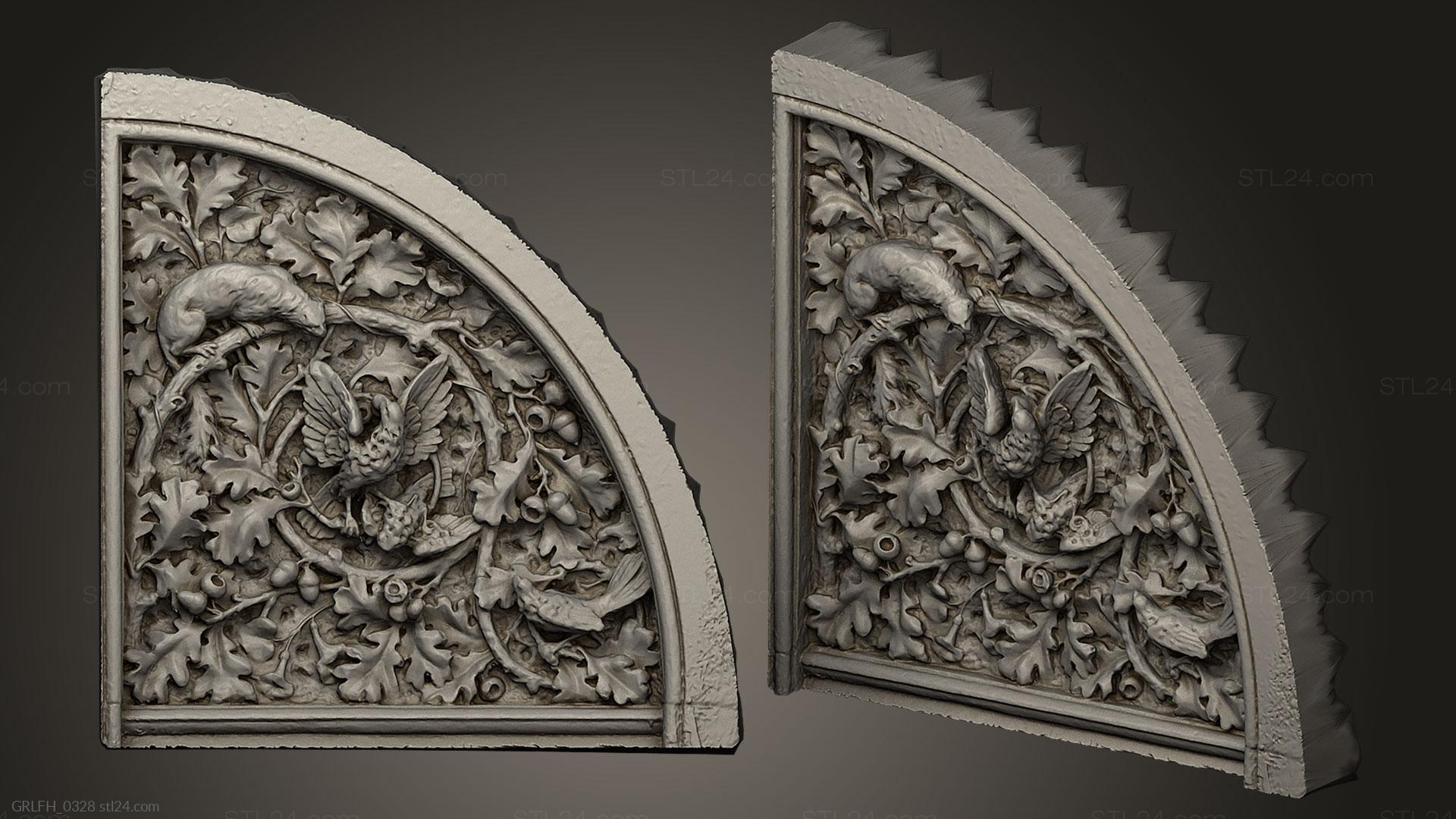 Горельефы и барельефы исторические и религиозные (Богато Украшенная Каменная Кладка, GRLFH_0328) 3D модель для ЧПУ станка
